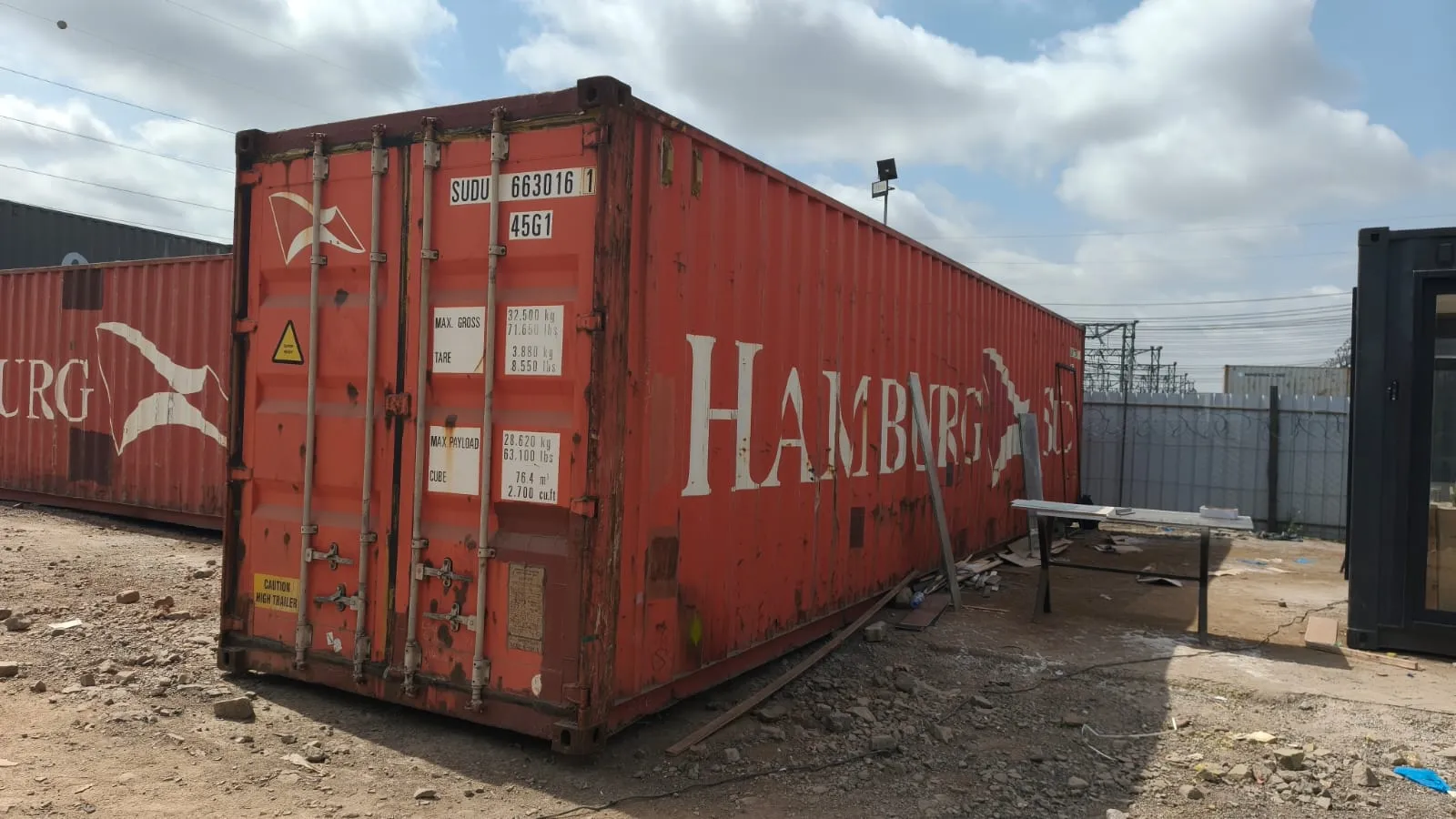 Used shipping container in the yard