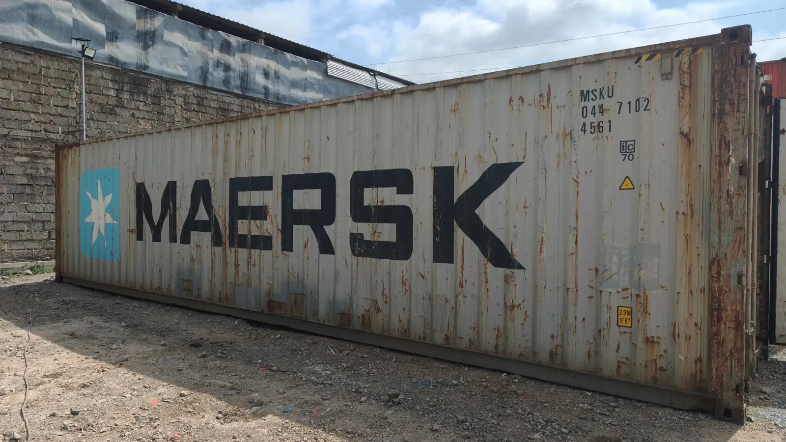 Used shipping container exterior view